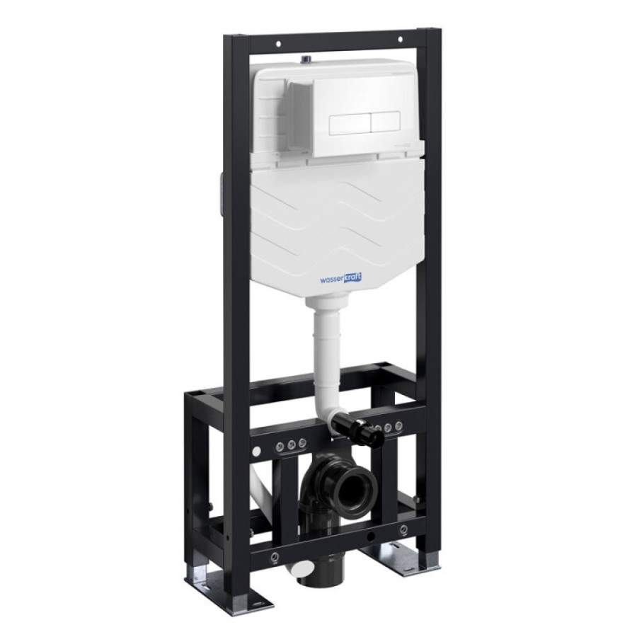 Инсталляция для унитаза WasserKraft Dill 61TLT.010.ME.WH03, механическая клавиша белая