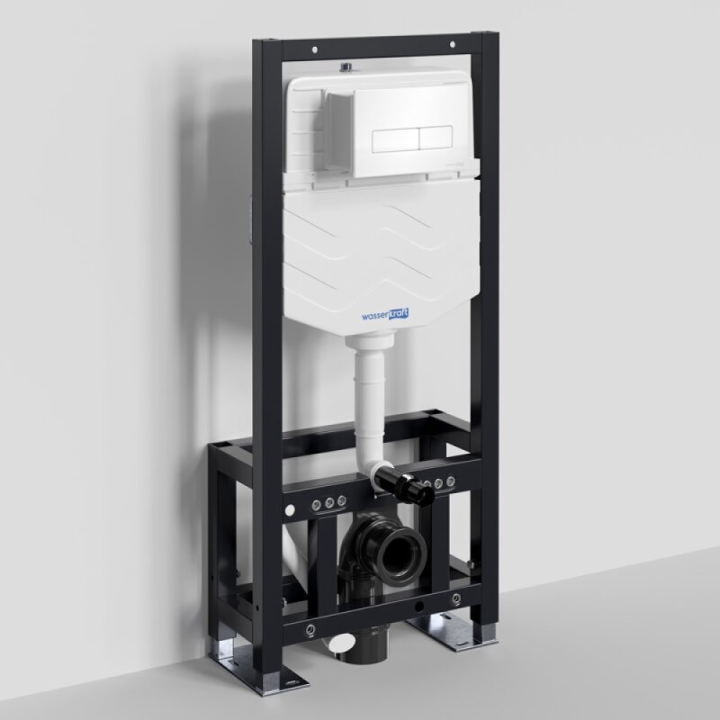 Инсталляция для унитаза WasserKraft Dill 61TLT.010.ME.WH03, механическая клавиша белая
