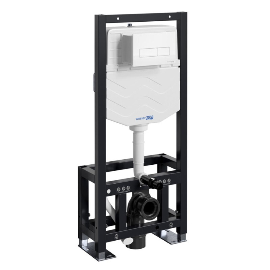 Инсталляция для унитаза WasserKraft Dill 61TLT.010.ME.WM03, механическая клавиша белая матовая
