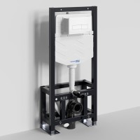 Инсталляция для унитаза WasserKraft Dill 61TLT.010.ME.WM03, механическая клавиша белая матовая