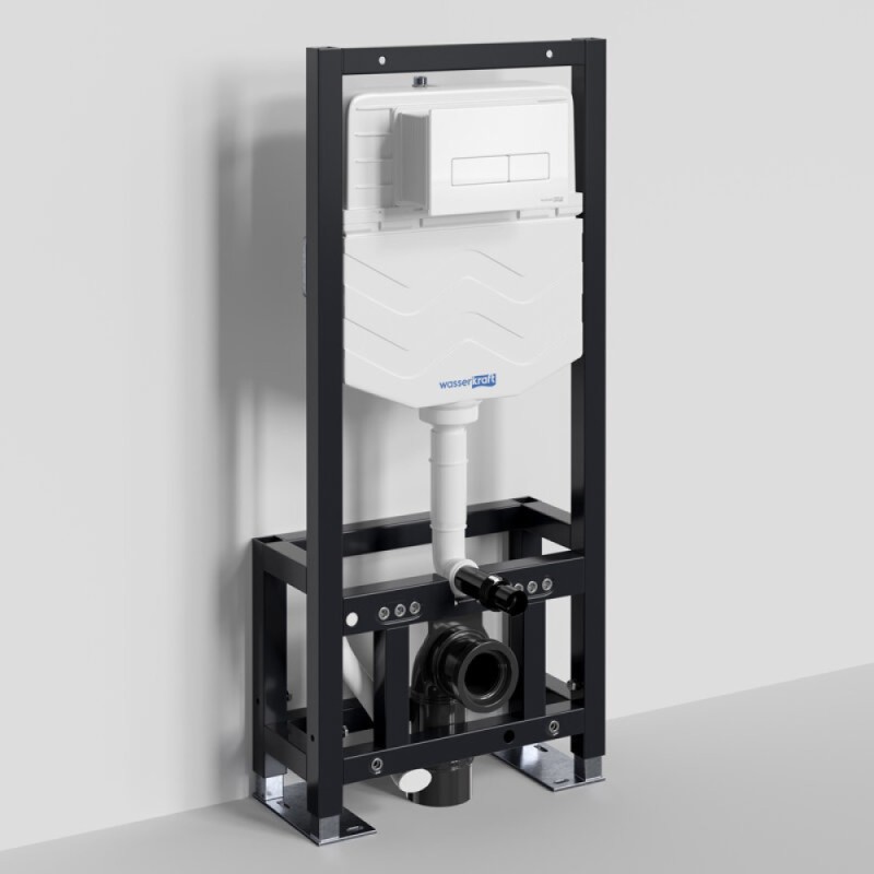 Инсталляция для унитаза WasserKraft Dill 61TLT.010.ME.WM03, механическая клавиша белая матовая