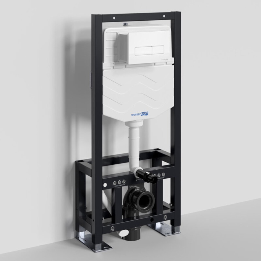 Инсталляция для унитаза WasserKraft Dill 61TLT.010.ME.WM03, механическая клавиша белая матовая