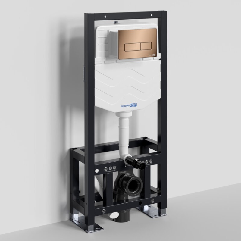 Инсталляция для унитаза WasserKraft Dill 61TLT.010.ME.RG03, механическая клавиша золото розовое