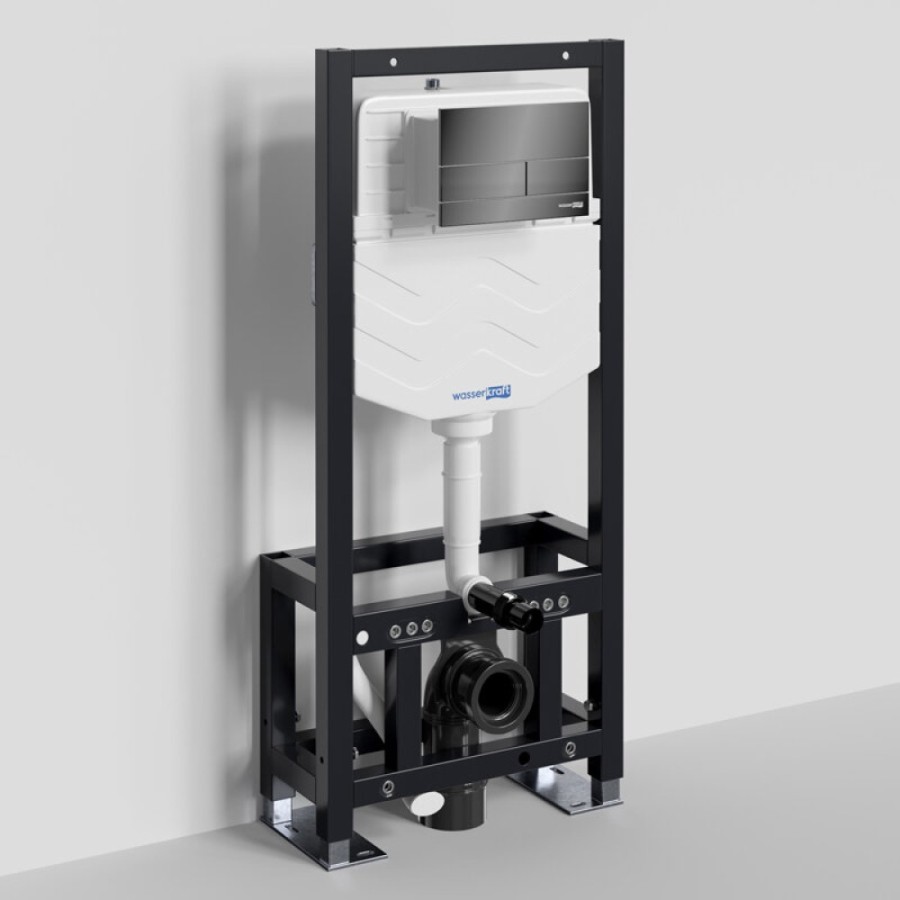 Инсталляция для унитаза WasserKraft Dill 61TLT.010.ME.PB04, механическая клавиша черная