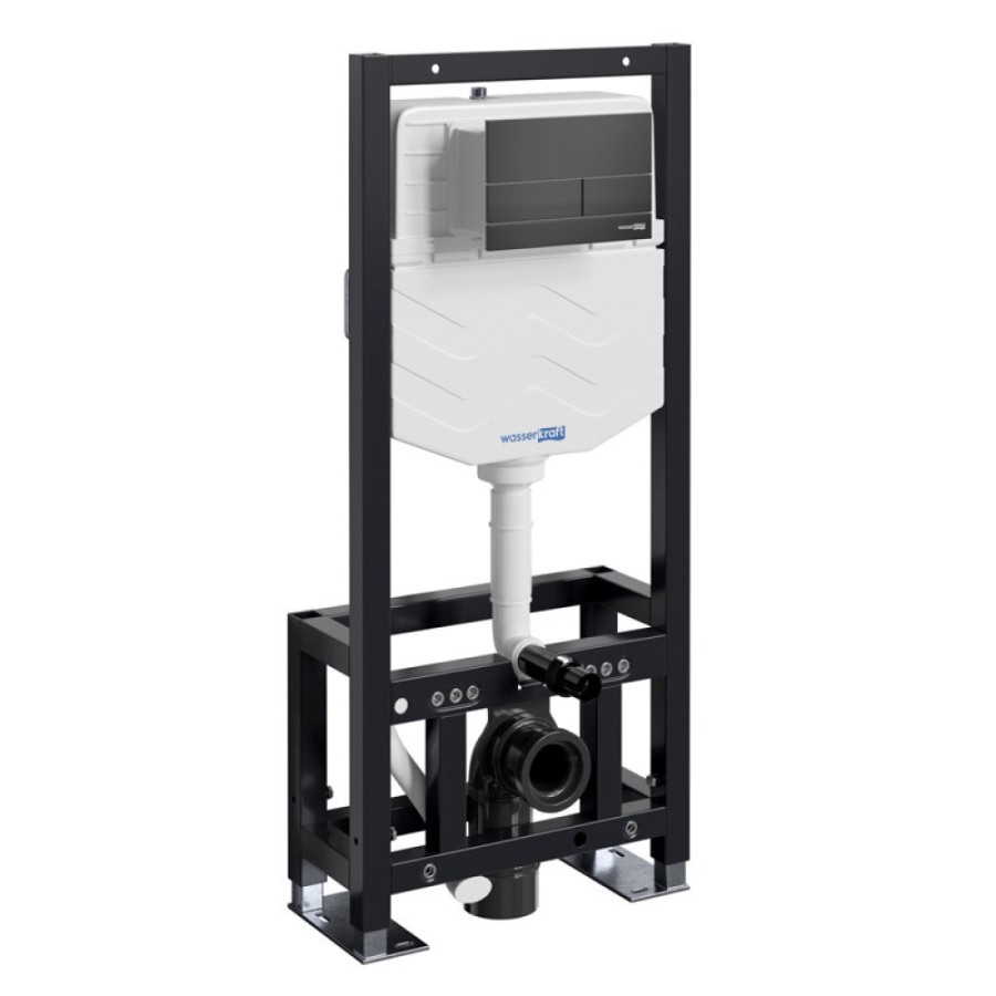 Инсталляция для унитаза WasserKraft Dill 61TLT.010.ME.MB04, механическая клавиша черная матовая