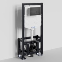 Инсталляция для унитаза WasserKraft Dill 61TLT.010.ME.MB04, механическая клавиша черная матовая