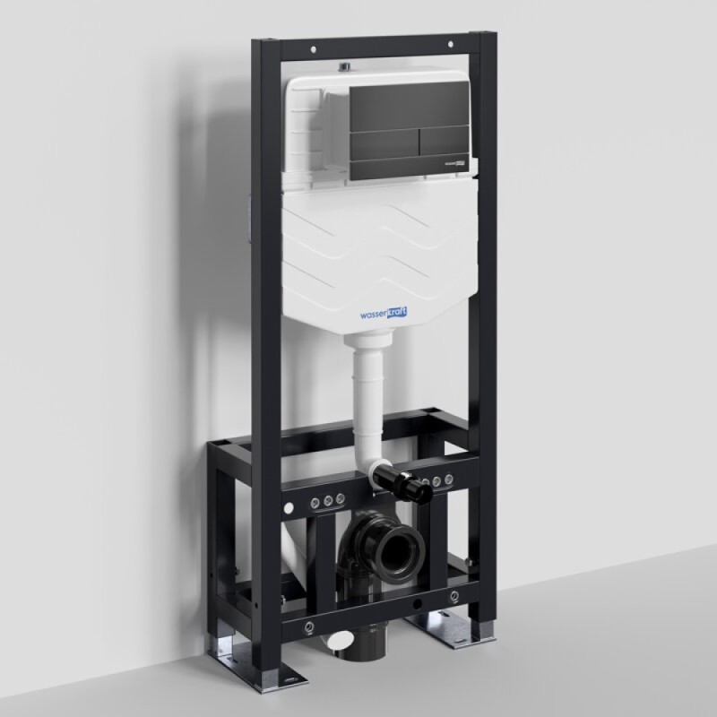 Инсталляция для унитаза WasserKraft Dill 61TLT.010.ME.MB04, механическая клавиша черная матовая