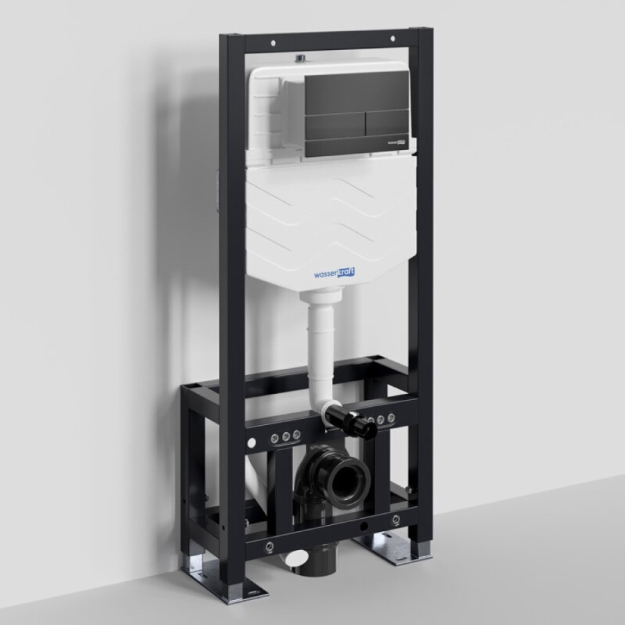 Инсталляция для унитаза WasserKraft Dill 61TLT.010.ME.MB04, механическая клавиша черная матовая