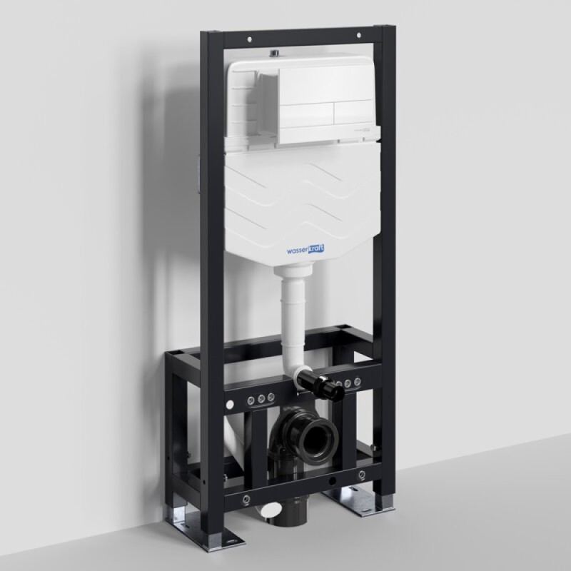Инсталляция для унитаза WasserKraft Dill 61TLT.010.ME.WH04, механическая клавиша белая