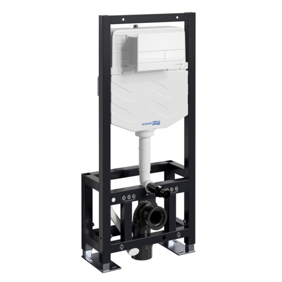 Инсталляция для унитаза WasserKraft Dill 61TLT.010.ME.WM04, механическая клавиша белая матовая