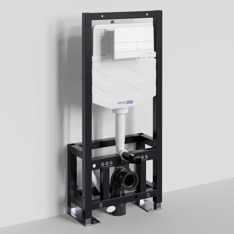 Инсталляция для унитаза WasserKraft Dill 61TLT.010.ME.WM04, механическая клавиша белая матовая