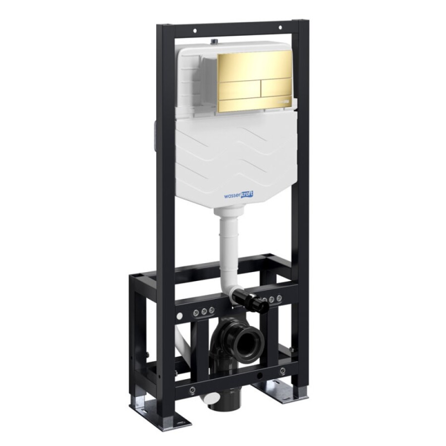 Инсталляция для унитаза WasserKraft Dill 61TLT.010.ME.PG04, механическая клавиша золото глянцевое