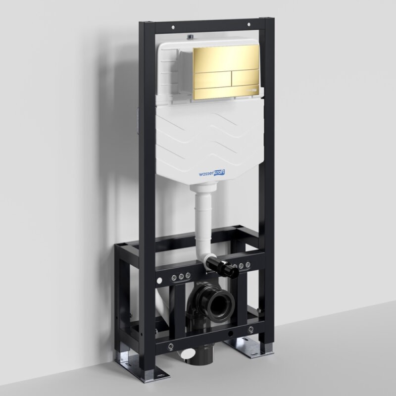 Инсталляция для унитаза WasserKraft Dill 61TLT.010.ME.PG04, механическая клавиша золото глянцевое