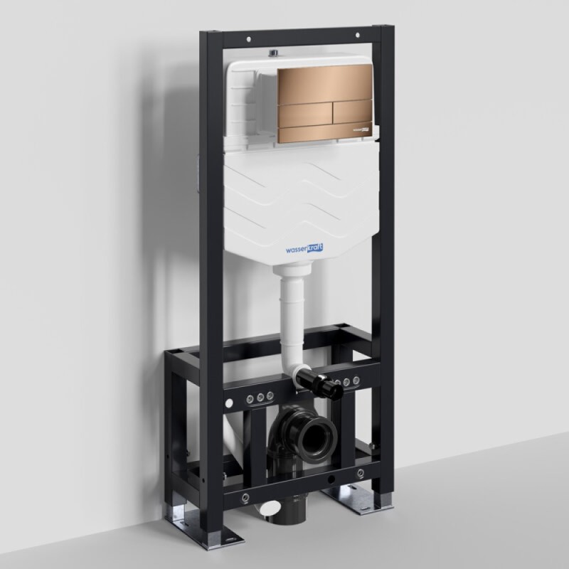 Инсталляция для унитаза WasserKraft Dill 61TLT.010.ME.RG04, механическая клавиша золото розовое