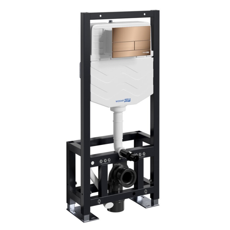Инсталляция для унитаза WasserKraft Dill 61TLT.010.ME.RG04, механическая клавиша золото розовое