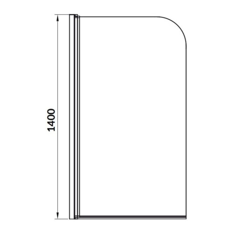 Шторка для ванны Cersanit Easy 140 x 70 см одинарная прозрачная, хром, P-PN-EASY*70-n, 62006