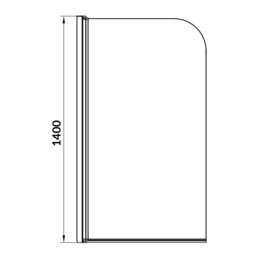 Шторка для ванны Cersanit Easy 140 x 70 см одинарная прозрачная, хром, P-PN-EASY*70-n, 62006