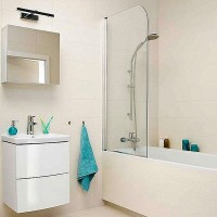 Шторка для ванны Cersanit Easy 140 x 70 см одинарная прозрачная, хром, P-PN-EASY*70-n, 62006