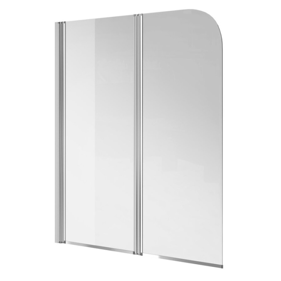 Шторка для ванны Cersanit Easy 140 x115 см двойная прозрачная, хром, P-PN-EASY*115-n, 62007