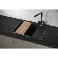 Кухонная мойка Granula Estetica ES-6202 6202, Шварц, шварц (чёрный металлик)
