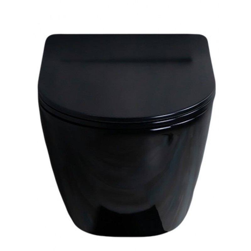 Подвесной унитаз Gid Convexo Tr2198-18 62204Y, безободковый, с сиденьем микролифт, черный
