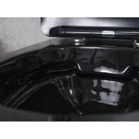 Подвесной унитаз Gid Convexo Tr2198-18 62204Y, безободковый, с сиденьем микролифт, черный