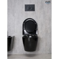 Подвесной унитаз Gid Convexo Tr2198-18 62204Y, безободковый, с сиденьем микролифт, черный