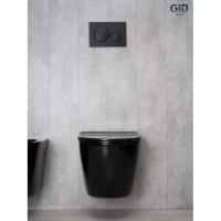 Подвесной унитаз Gid Convexo Tr2198-18 62204Y, безободковый, с сиденьем микролифт, черный