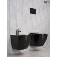 Подвесной унитаз Gid Convexo Tr2198-18 62204Y, безободковый, с сиденьем микролифт, черный