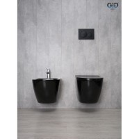 Подвесной унитаз Gid Convexo Tr2198-18 62204Y, безободковый, с сиденьем микролифт, черный