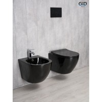 Подвесной унитаз Gid Convexo Tr2198-18 62204Y, безободковый, с сиденьем микролифт, черный