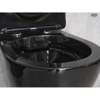 Подвесной унитаз Gid Convexo Tr2198-18 62204Y, безободковый, с сиденьем микролифт, черный