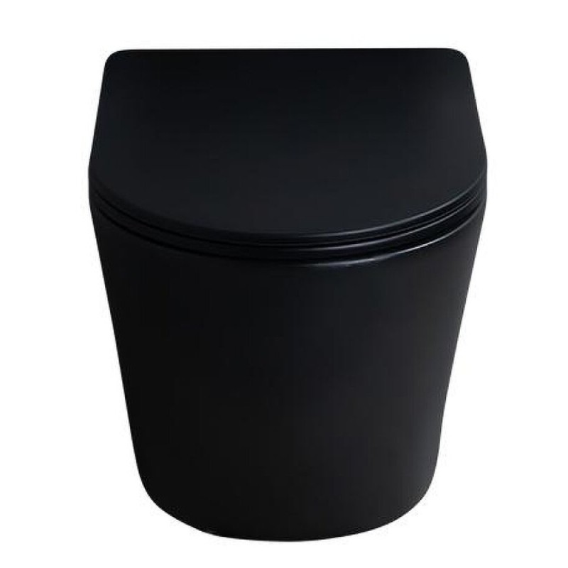 Подвесной унитаз Gid Cortado Tr2130bm 62205Y, безободковый, с сиденьем микролифт, черный матовый
