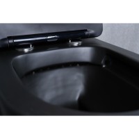 Подвесной унитаз Gid Cortado Tr2130bm 62205Y, безободковый, с сиденьем микролифт, черный матовый