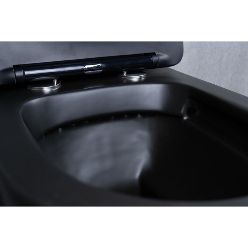 Подвесной унитаз Gid Cortado Tr2130bm 62205Y, безободковый, с сиденьем микролифт, черный матовый