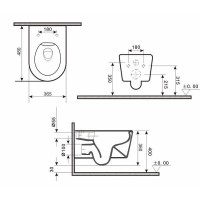 Подвесной унитаз Gid Cortado Tr2130bm 62205Y, безободковый, с сиденьем микролифт, черный матовый