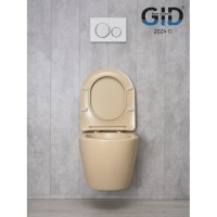 Подвесной унитаз Gid Convexo Sr2198 62210Y, безободковый, с сиденьем микролифт, светло-коричневый матовый