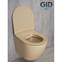 Подвесной унитаз Gid Convexo Sr2198 62210Y, безободковый, с сиденьем микролифт, светло-коричневый матовый