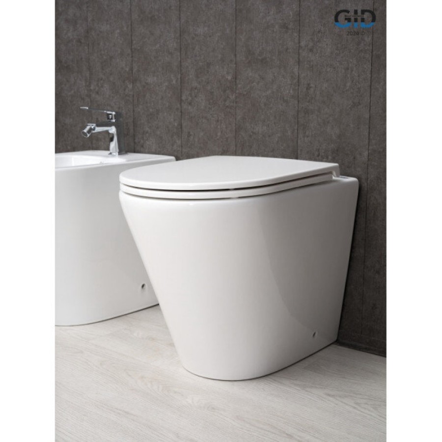 Приставной унитаз Gid Cortado TRS-263 62211Y, безободковый, с сиденьем микролифт, белый