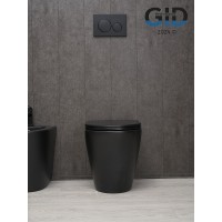 Приставной унитаз Gid Cortado TRS-263BM 62212Y, безободковый, с сиденьем микролифт, черный матовый