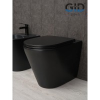 Приставной унитаз Gid Cortado TRS-263BM 62212Y, безободковый, с сиденьем микролифт, черный матовый
