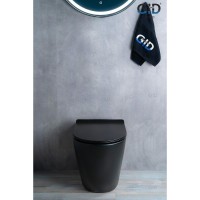 Унитаз приставной Gid Convexo TRS-269BM 62214Y, безободковый, с сиденьем микролифт, черный матовый