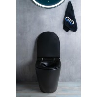 Унитаз приставной Gid Convexo TRS-269BM 62214Y, безободковый, с сиденьем микролифт, черный матовый