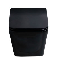Подвесной унитаз Gid Cuadrado Tr2144BL 62224Y, безободковый, с сиденьем микролифт, черный