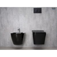 Подвесной унитаз Gid Cuadrado Tr2144BL 62224Y, безободковый, с сиденьем микролифт, черный