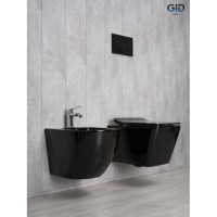Подвесной унитаз Gid Cuadrado Tr2144BL 62224Y, безободковый, с сиденьем микролифт, черный