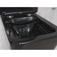Подвесной унитаз Gid Cuadrado Tr2144BL 62224Y, безободковый, с сиденьем микролифт, черный