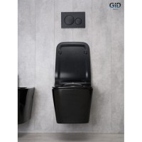 Подвесной унитаз Gid Cuadrado Tr2144BL 62224Y, безободковый, с сиденьем микролифт, черный