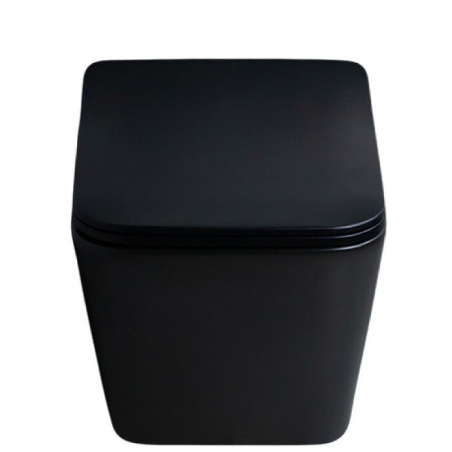 Подвесной унитаз Gid Cuadrado Tr2144Bm 62225Y, безободковый, с сиденьем микролифт, черный матовый