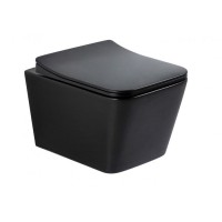 Подвесной унитаз Gid Cuadrado Tr2144Bm 62225Y, безободковый, с сиденьем микролифт, черный матовый